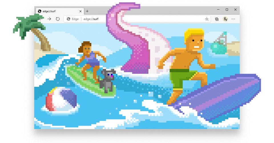 You can now play Microsoft’s new surf game inside the Edge browser